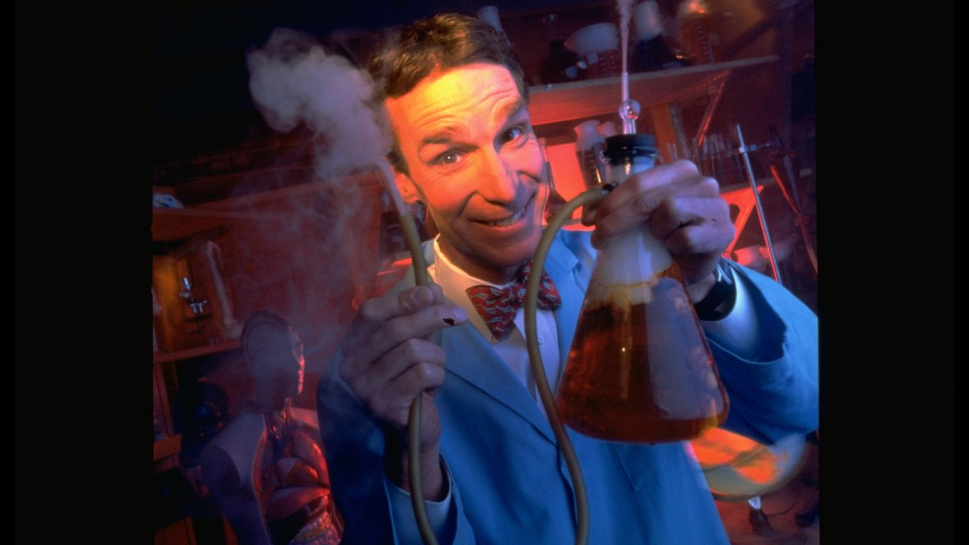 Science educator and TV personality Bill Nye pairs a bright bow tie with his lab coat on his PBS TV series "Bill Nye the Science Guy." He keeps the tie and ditches the lab coat during <a href="http://piersmorgan.blogs.cnn.com/2012/12/05/clips-from-last-night-bill-nye-vs-marc-morano-on-global-warming-newt-gingrich-on-the-fiscal-cliff/">public appearances and debates</a>.
