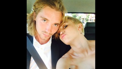 Miley Cyrus was excited about Jesse Helt escorting her to the 2014 MTV Video Music Awards. She posted their picture on social media with the caption "My date :) #jesse #myfriendsplace #mtvVMAs2014."