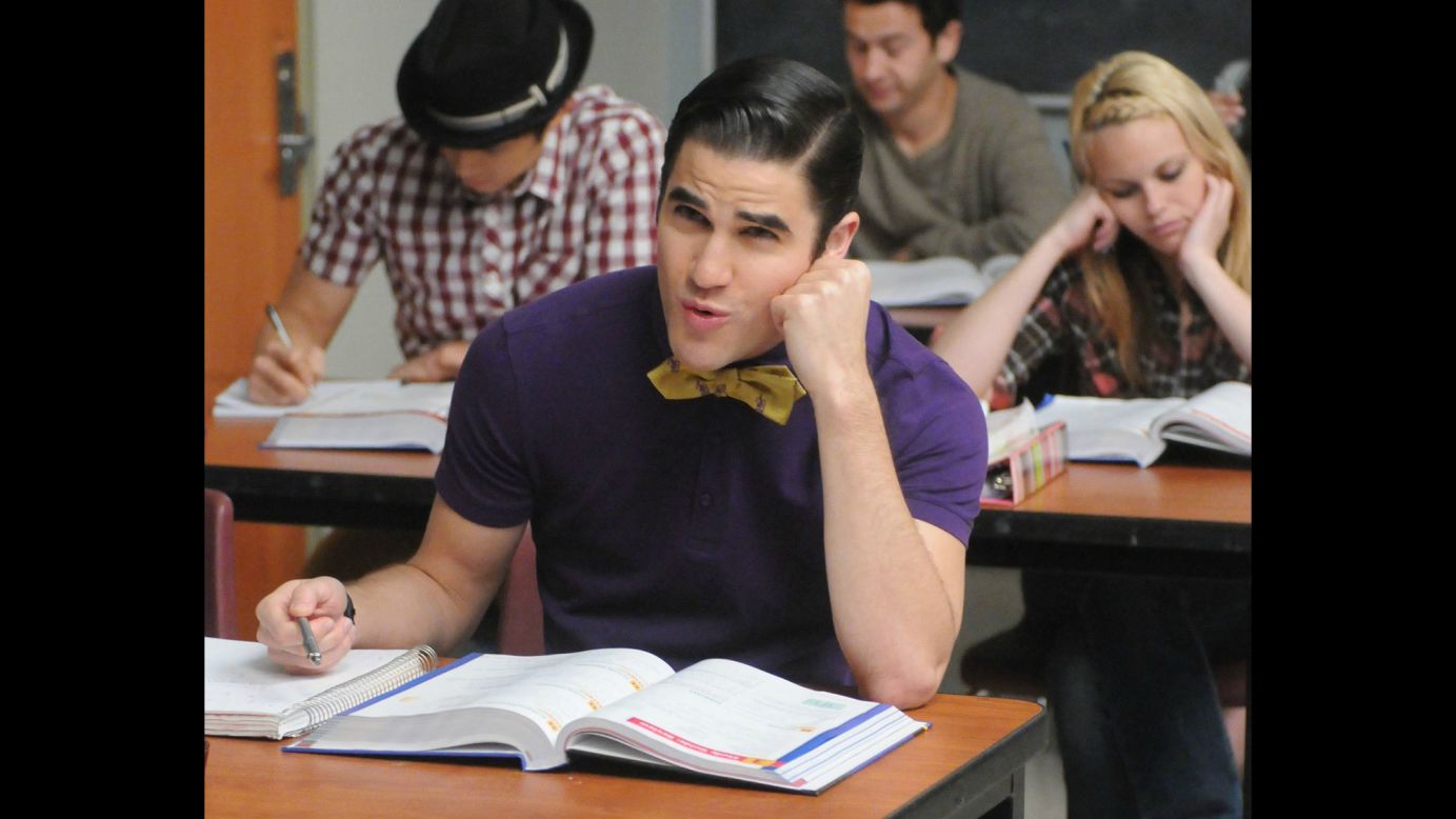 Darren Criss' "Glee" character Blaine Anderson uses bow ties to dress up any outfit.