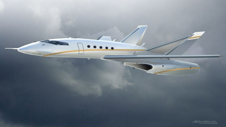 This sleek, supersonic private jet of the future is part of a series of images by Chang that depict aircraft that surpass the speed of sound. Chang is interested in all kinds of high-speed transportation, such as Elon Musk's proposed Hyperloop -- where passengers would travel at superfast speeds through giant, vacuum-like tubes. "I kind of want to do an art piece on the Hyperloop, and what that might look like in the future, with terminals to take us places much quicker than airplanes."