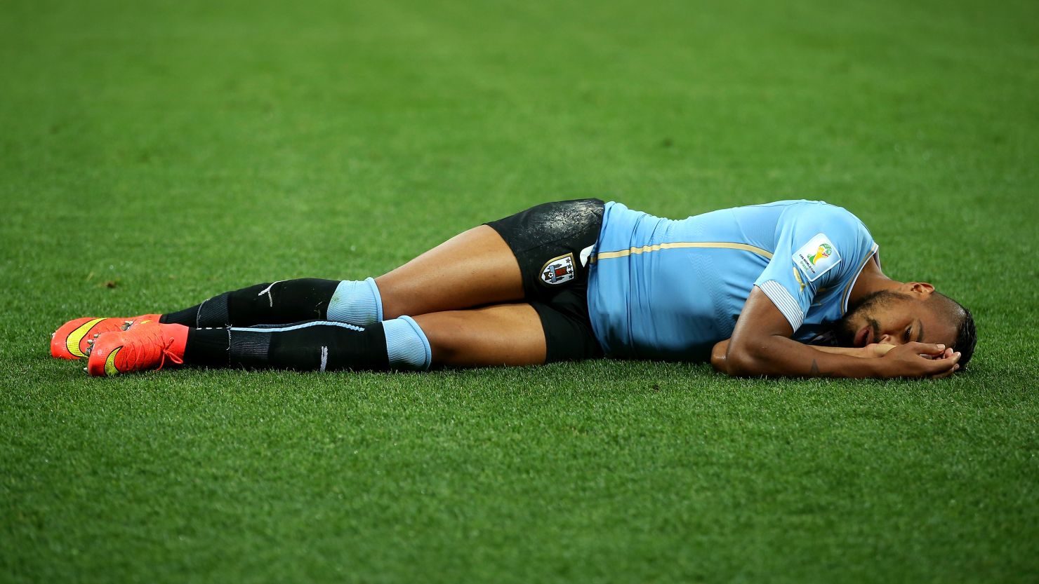 Uruguay's Alvaro Pereira was one of five documented cases of concussion at Brazil 2014, say FIFA.
