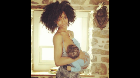 Model and actress Yaya Dacosta posted this photo of herself feeding her son Sankara. Her <a href="http://instagram.com/p/lv4qTikeIC/" target="_blank" target="_blank">message</a>: "vitamins for society! #normalizenursing"