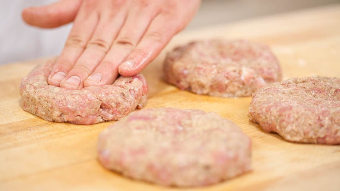 Transfer mixture to bowl with ground turkey; use hands to evenly combine. Grease hands and divide mixture into 6 balls. Form into 3/4-inch-thick patties about 4 inches in diameter.