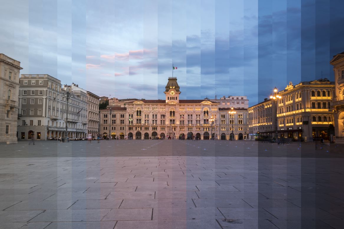 <em>Unity of Italy Square, Trieste</em><br /><br />Armed with a tripod and Nikon D800, Silver spends only a day or two at various global locations. After finding the best spot to set up, the native New Yorker snaps up photos of his chosen landmark just as the sun rises. Silver then returns to the same spot 45 minutes before sunset as the sky turns into a deep blue. Silver doesn't, as often assumed, take his photos throughout the whole day - "people have misquoted me! I would say I work for about one hour and a half from start to finish."