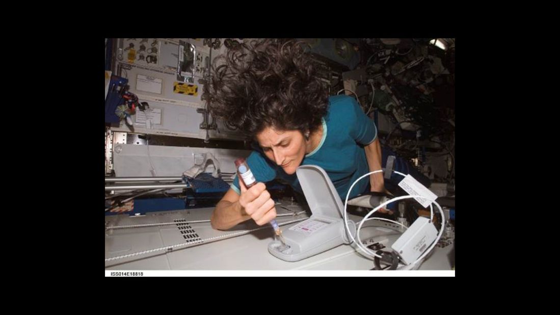 The Lab-on-a-Chip helps astronaut-scientists perform biological studies necessary for an extended human presence in space, from crew health and spacecraft environmental studies to the search for life elsewhere in the solar system. Pictured, astronaut Sunita Williams Using Endosafe in Space