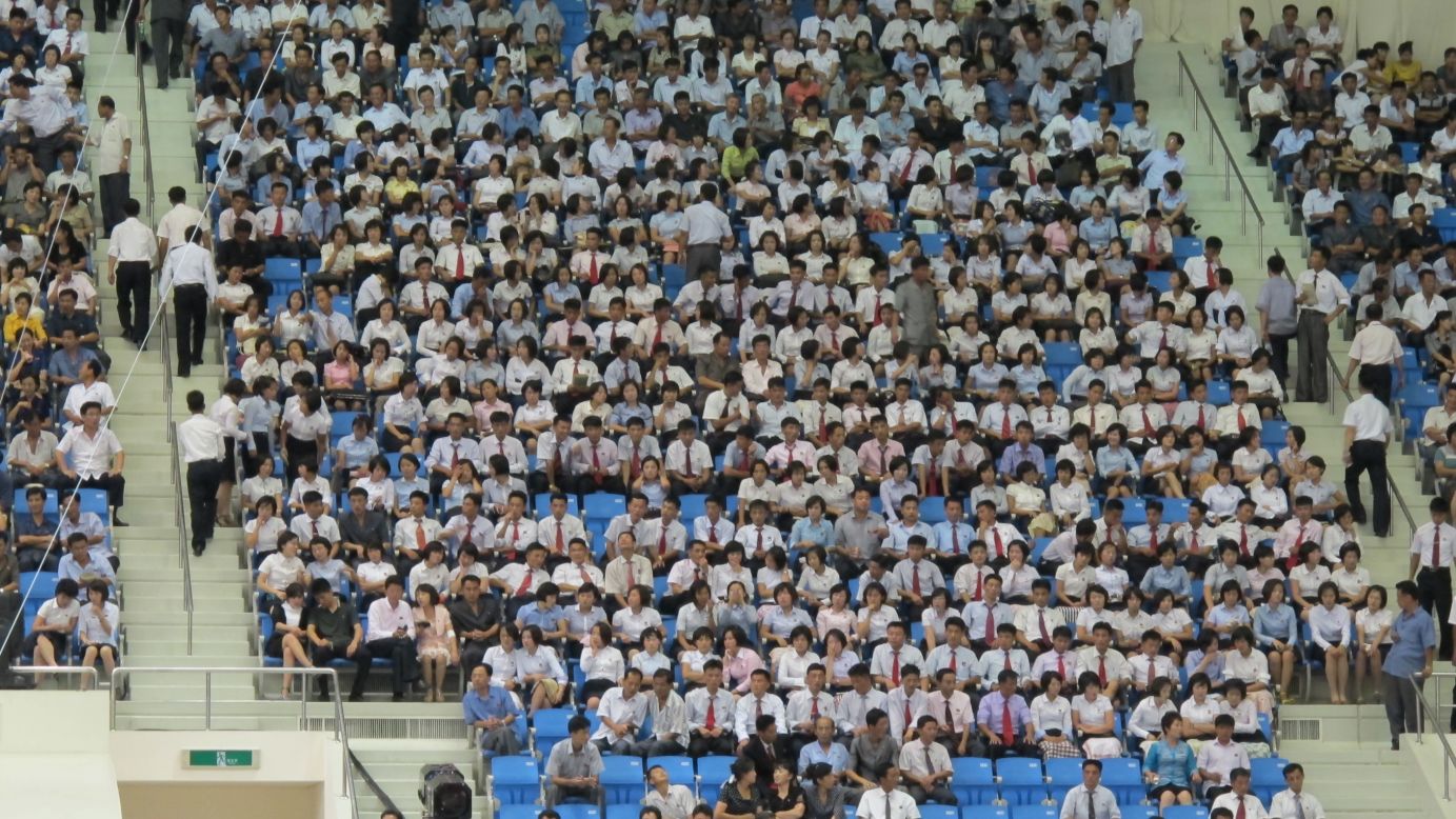 As evidenced by the Pyongyang crowd, most North Koreans dress up for sporting events.