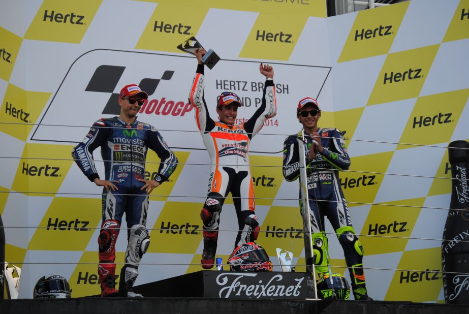 Repsol Honda's record-breaking rider Marquez claimed his 11th Grand Prix win on Sunday at Silverstone at British leg of the MotoGP season in a scintillating race that saw the Spaniard overtake Movistar Yahama's Jorge Lorenzo three laps from the end. 