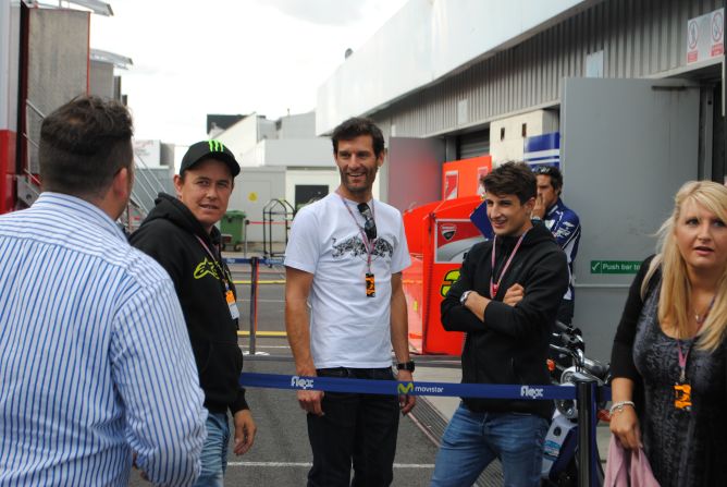 Former Formla One star Mark Webber was among the fans at Silverstone for the British MotoGP.