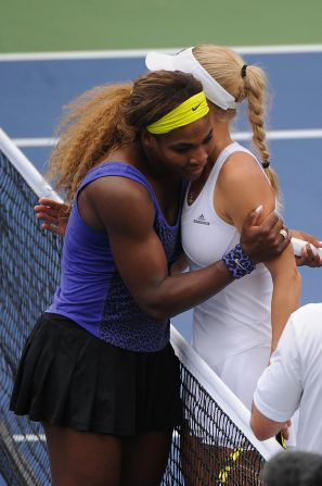 The Dane said Serena Williams, left, helped her get through some tough times.
