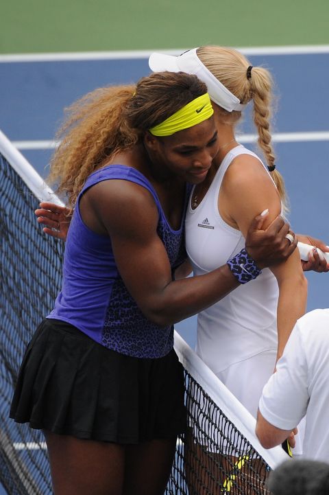 The Dane said Serena Williams, left, helped her get through some tough times. 