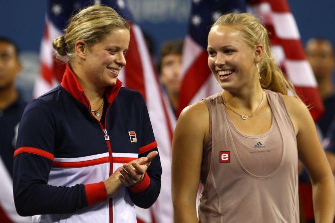 Wozniacki and defending champion Williams are now favorites to meet in the U.S. Open final. Wozniacki lost her only grand slam final in New York in 2009 to Kim Clijsters, left.