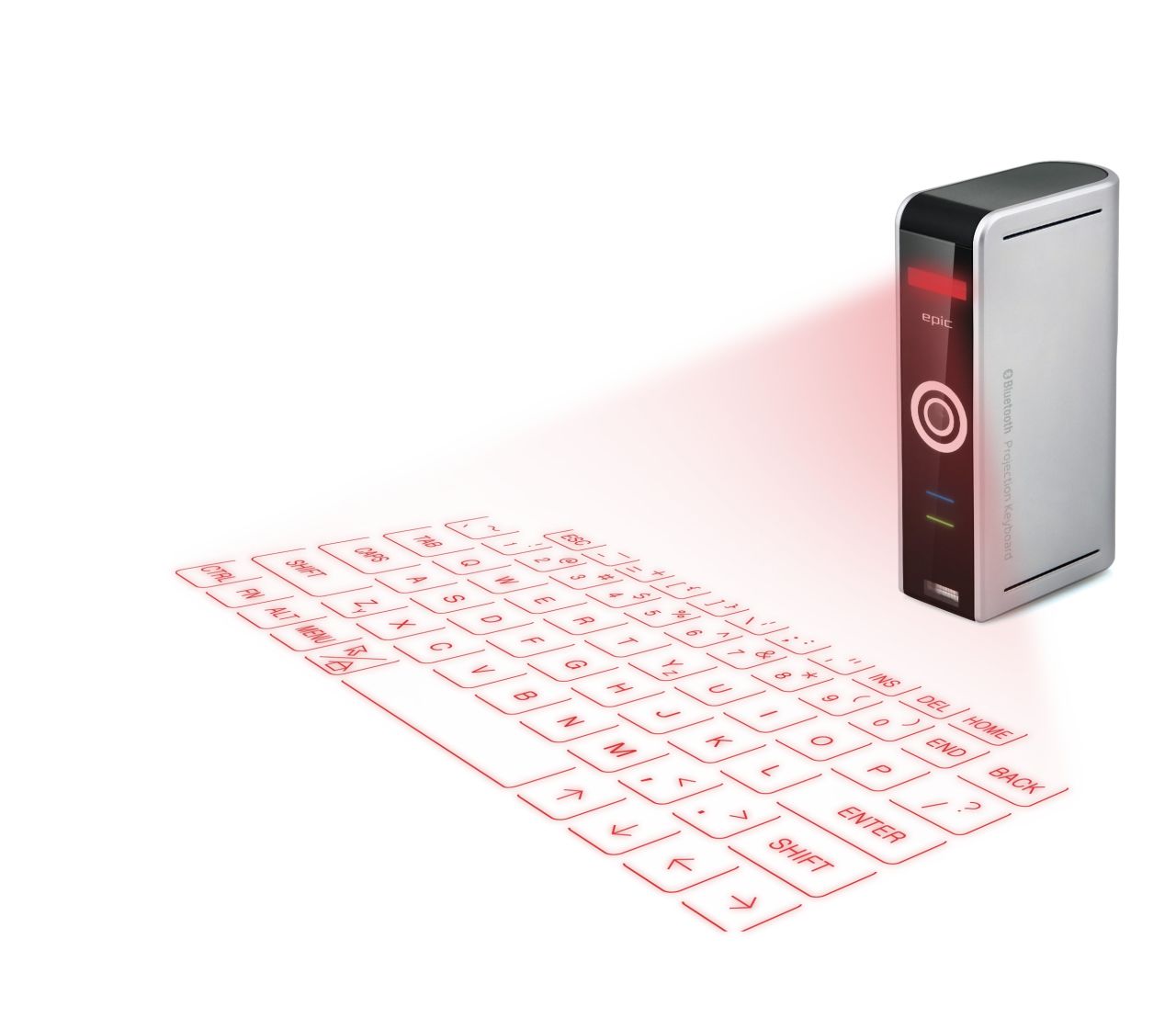 Cellulon's Epic keyboard projects the tiles onto your desk, which they believe may reduce hand tension caused by typing.
