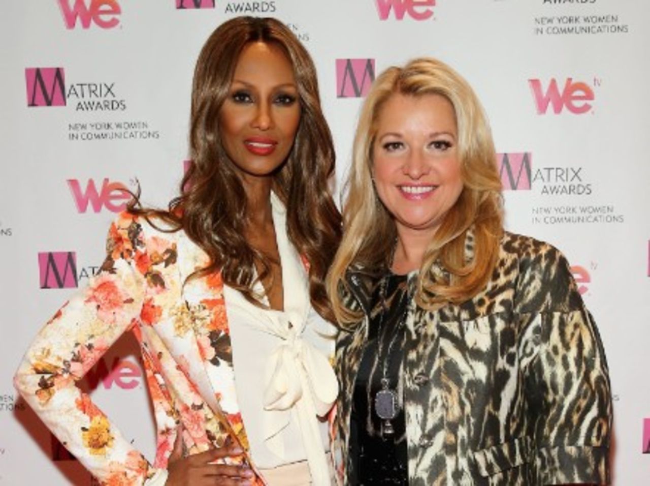 Grossman believes in the power of celebrity. Here she is with model Iman at the New York Women In Communications Awards in 2013.