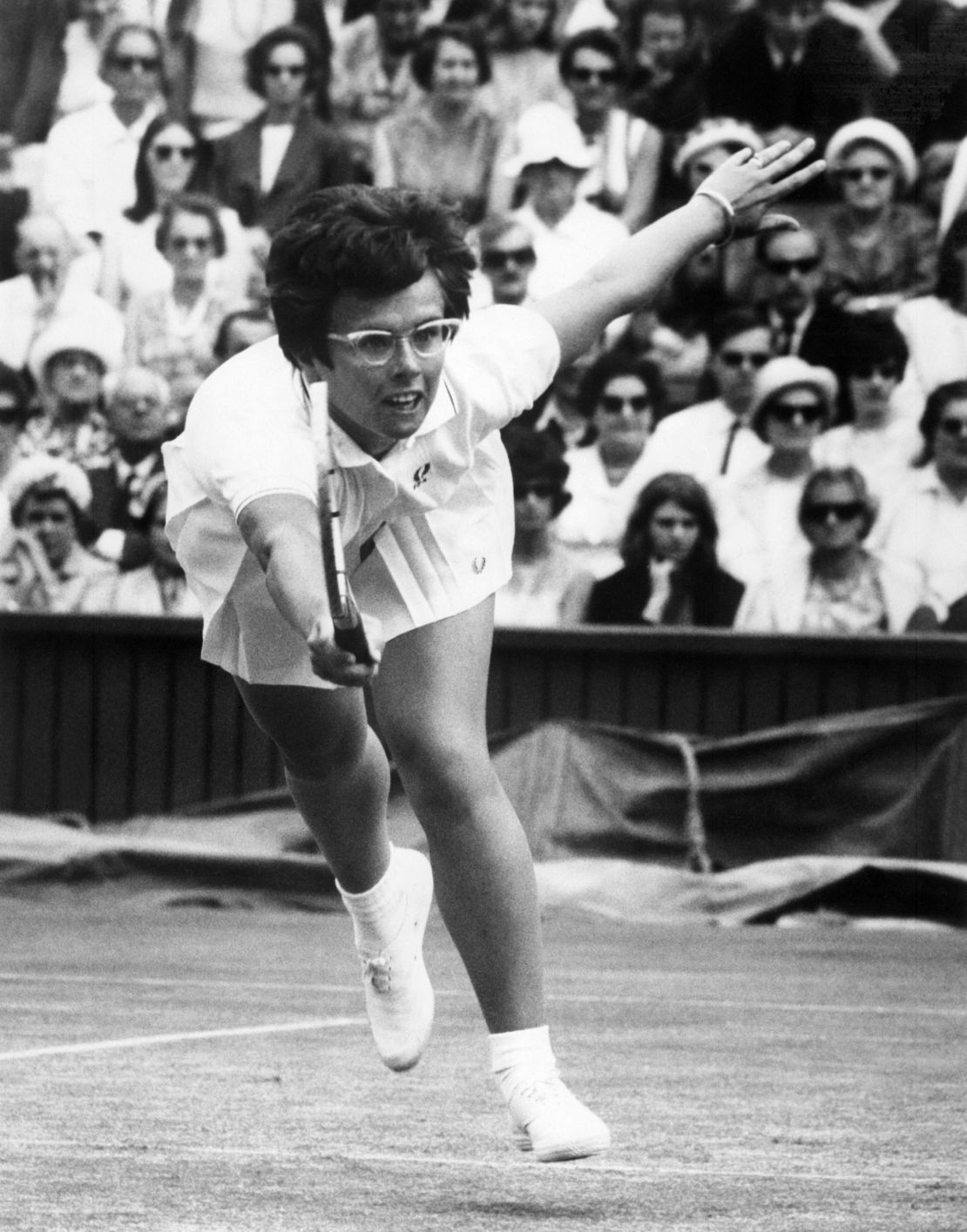 American tennis legend Billie Jean King during the 1967 Wimbledon championships.