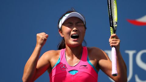 Peng Shuai celebrates becoming only the third Chinese tennis player to ever reach a grand slam semifinal