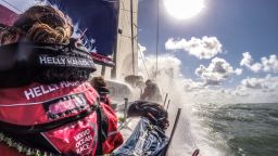 AT SEA - JULY 7: In this handout image provided by the Volvo Ocean Race, Team SCA compete in the Round Britain and Ireland Race on July 7, 2014 in an unspecified location at sea. Starting from Alicante in Spain on October 04, 2014, the 38,739-nautical mile route includes stopovers in Cape Town (South Africa), Abu Dhabi (UAE), Sanya (China), Auckland (New Zealand), Itaja (Brazil), Newport, RI,(USA), Lisbon (Portugal) and Lorient (France). A 24-hour pit-stop in The Hague is scheduled between France and the race finish in Sweden. The Volvo Ocean Race is the world's premier ocean yacht race for professional racing crews. (Photo by Corinna Halloran/RORC via Getty Images)