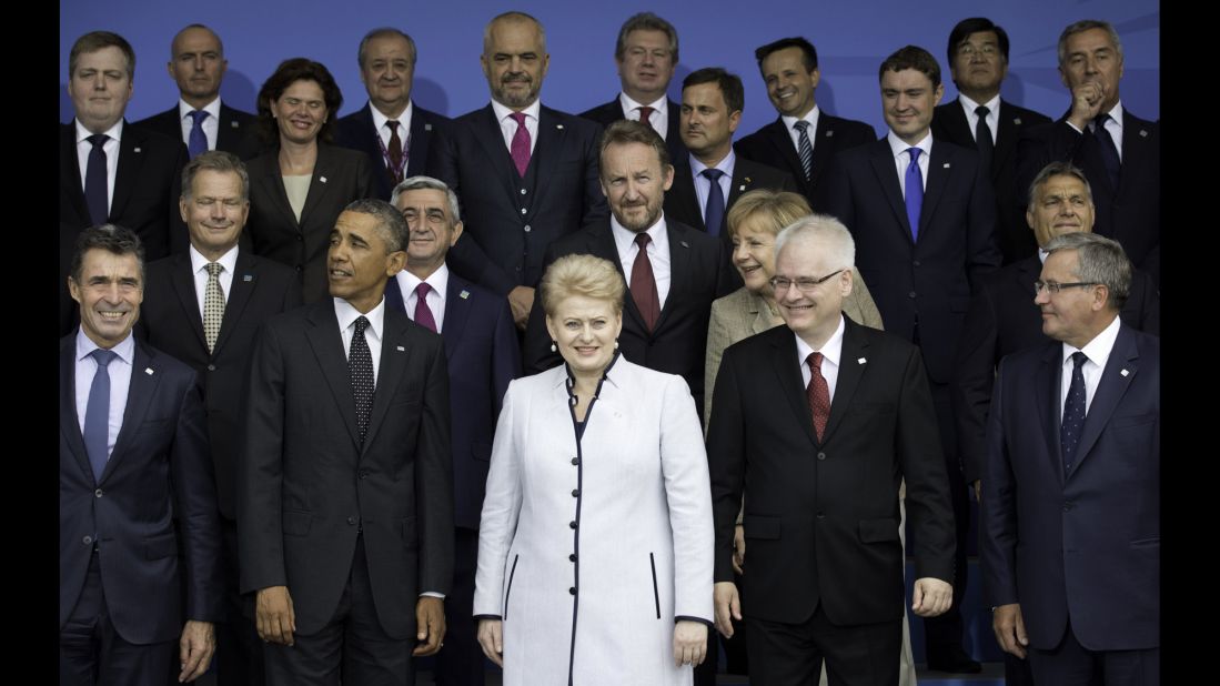 Obama and other world leaders pose for a photo during the summit on Thursday, September 4. 