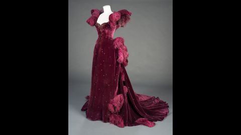 Scarlett's burgundy ball gown, another original costume on display, is an example of producer David O. Selznick's push for "show-stopping glamour," curator Morena says. "It's really visually compelling on-screen in a tense moment," she says of the shocking outfit Scarlett wears to Ashley's birthday party. "Vivien Leigh just looks stunning in the dress."