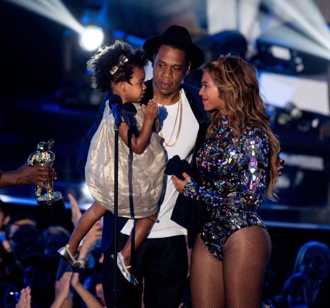 At the 2014 MTV Video Music Awards, Beyonce was awarded <a href="index.php?page=&url=http%3A%2F%2Fwww.cnn.com%2F2014%2F08%2F07%2Fshowbiz%2Fcelebrity-news-gossip%2Fbeyonce-mtv-video-music-awards%2F" target="_blank">with the Michael Jackson Vanguard Award,</a> which is given to "exemplary musicians who have made an incredible and long-lasting impact on pop culture." The singer accepted the award on August 24 from her husband, Jay Z, and daughter, Blue Ivy.