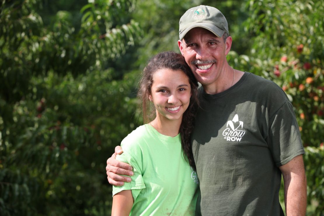 Through his nonprofit, Paillex (pictured with his daughter, Kyra) has provided fresh produce to about 140,000 people.