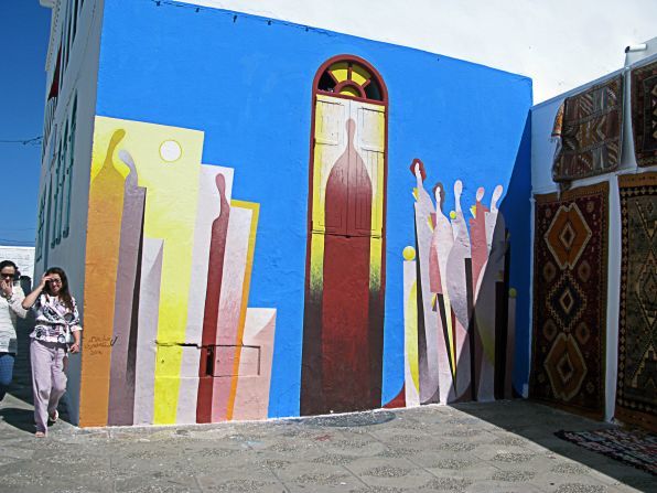 Bahraini artist Adnan Al Ahmed also created a mural. <br />"We are here to see how Bahrain and other countries can come together in all manner of ways, whether economic, social or cultural," says Sheikh Mohammed ibn Mubarak Al Khalifah, Bahrain's deputy prime minister.