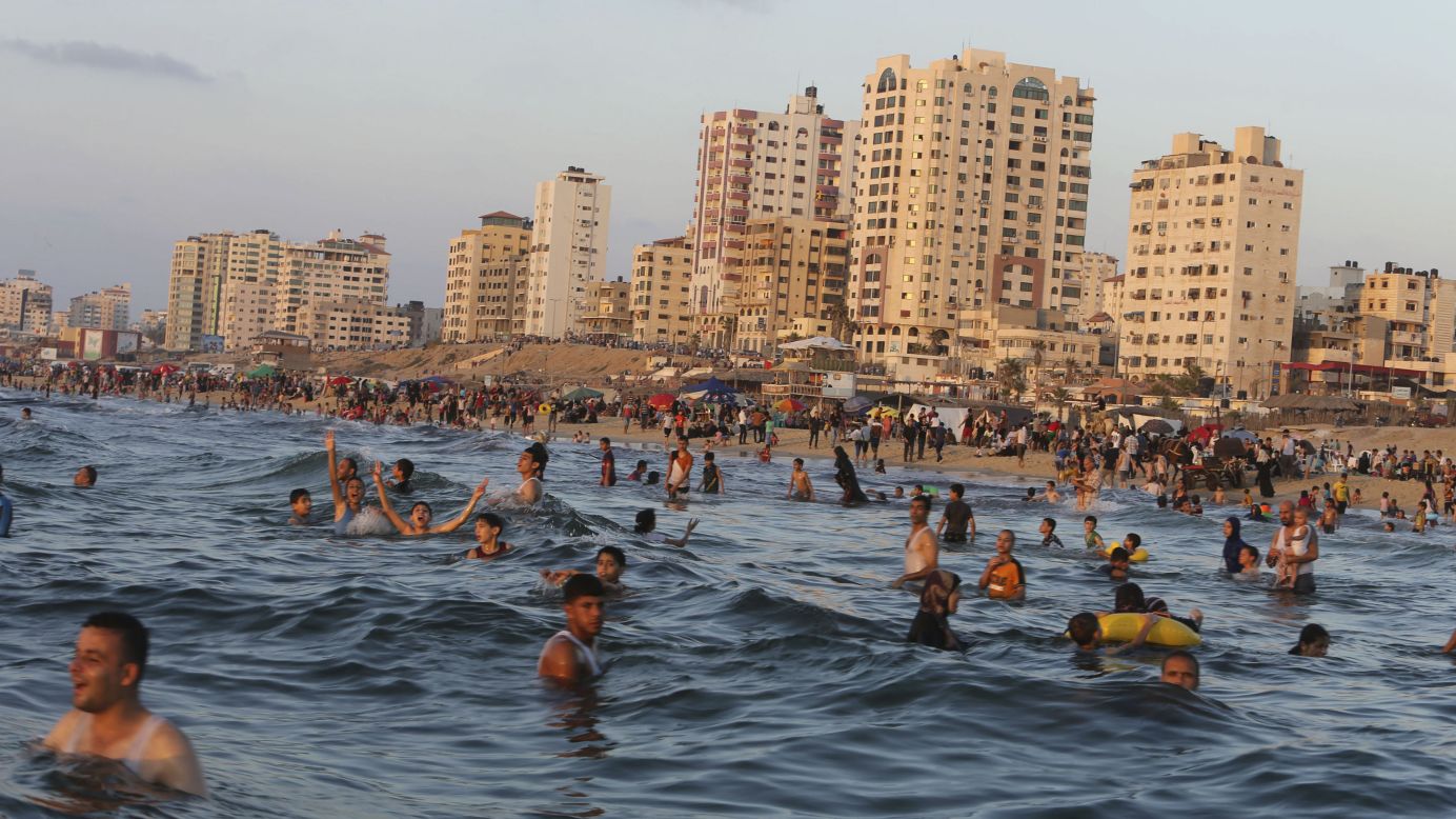 People swim in the Mediterranean Sea off the coast of Gaza City, Gaza, on Friday, August 29, days after a ceasefire ended <a href="http://www.cnn.com/2014/07/18/world/gallery/israel-gaza/index.html">more than seven weeks of fighting</a> between Israel and Hamas. <a href="http://www.cnn.com/2014/08/29/world/gallery/week-in-photos-0829/index.html">See last week in 36 photos</a>