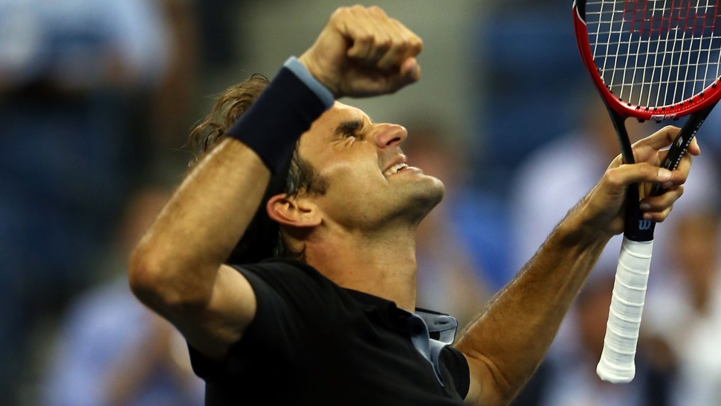 It was a combination of joy and relief for Roger Federer after he beat Gael Monfils at the U.S. Open. 