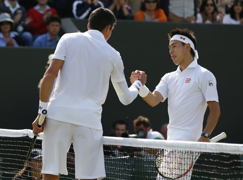 Nishikori then made his deepest run at Wimbledon, before losing in the fourth round to Canada's Milos Raonic.