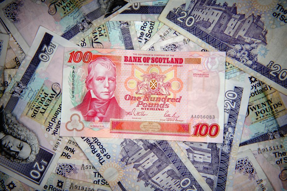 The currency question remains Scotland's thorniest. British Prime Minister has rejected the idea of a currency union. Pictured here are Scottish bank notes.