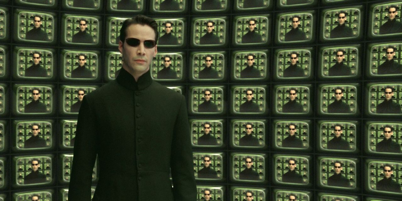 In "The Matrix," Keanu Reeves stars as Neo, who must find a way to win the war against the Matrix, intelligent machines that have taken over the world. 