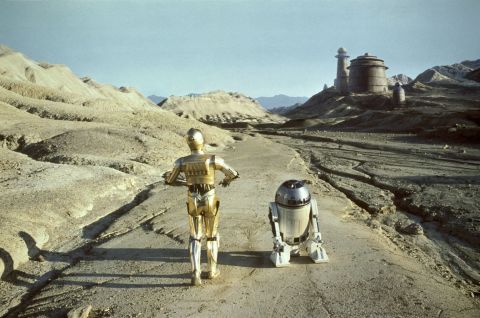 Human-friendly robots C-3P0, left, and R2-D2 in the "Star Wars" series. 