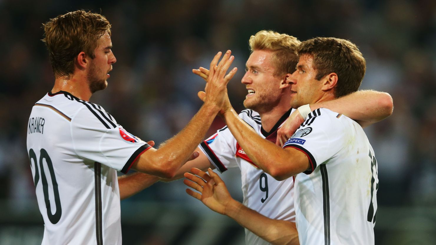 Thomas Mueller scored in Germany's 2-1 victory over Scotland.