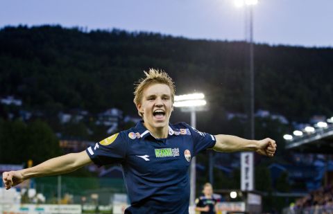 Odegaard was given his senior debut for Norwegian club Stromsgodet at the age of 15 by coach Ronny Delia, who has since moved to Scottish champion Celtic.