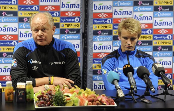 At the age of 15 years and 253 days, Odegaard became Norway's youngest football international in a 0-0 draw with the United Arab Emirates.