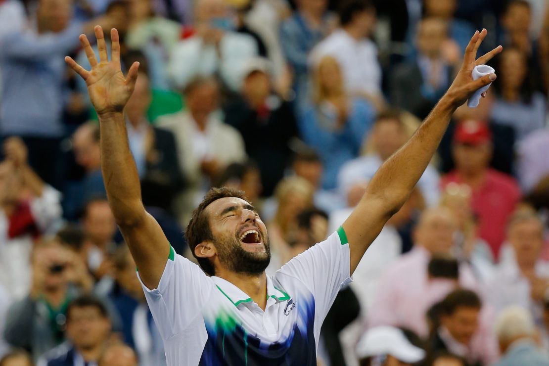 Marin Cilic celebrates after winning the US Open in 2014.