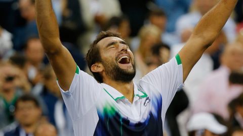 Marin Cilic celebrates after winning the US Open in 2014. 
