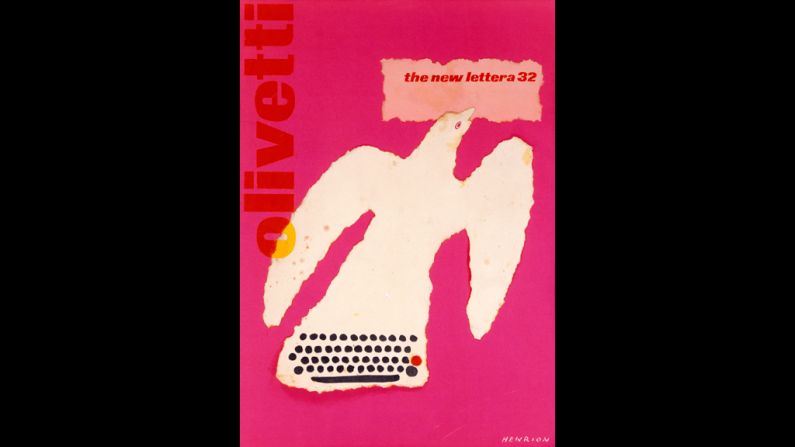 This 1961 poster was used to promote the Olivetti Lettera 32 (a typewriter). 