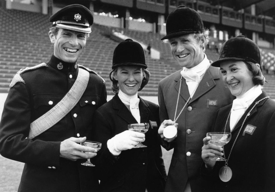 Her father Mark Phillips, left, was part of Britain's gold-medal-winning eventing team at the 1972 Munich Olympics, and he also won silver at Seoul '88.