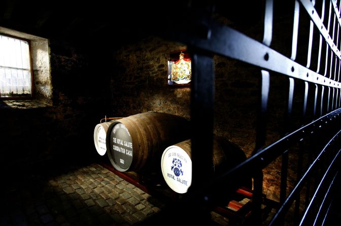 The Royal Salute Vault, pictured, is located in the Strathisla -  the famous distillery in Scotland. Only Colin Scott, Royal Salute's Master Blender for the past 21 years, has actually tasted the blend which he created. 