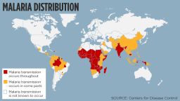 Map shows worst areas for malaria infection