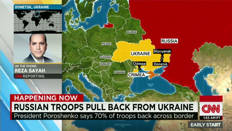 Russia Blasts New Sanctions As Confrontational CNN   140910050934 Ukraine Russian Troops Withdraw Sayah Bpr Earlystart 00003621 