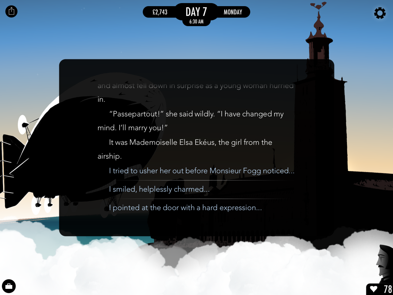 Interactive text is the basis of Inkle Studios' 80 Days, a reworking of Jules Verne's classic adventure novel. 
