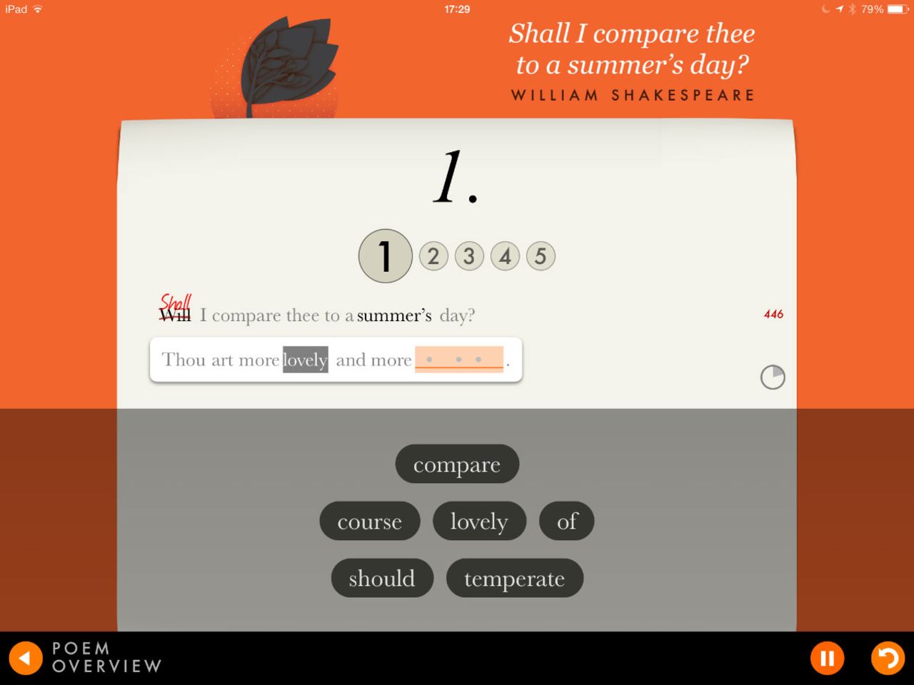 Another Inkle feature helps users to learn and understand Penguin Classic poems. 