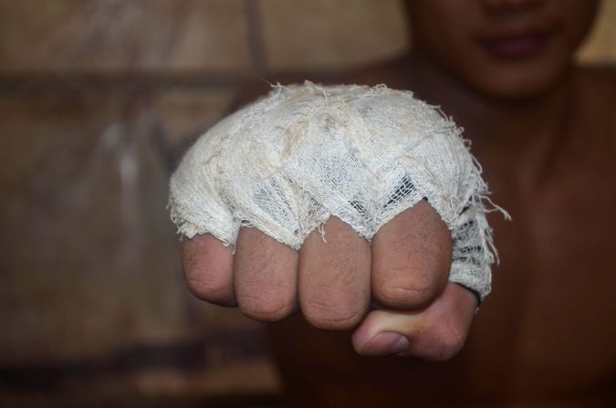 Lethwei fighters once fought only with knuckles bound by cloth. Today, mixed martial arts matches incorporating Lethwei tend to enforce the use of gloves.