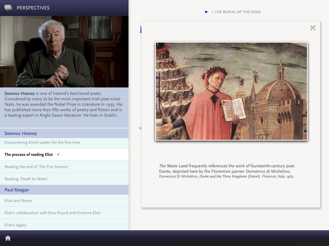iPad adaptation of TS Eliot's The Wasteland provides educational accompaniment to help decipher the dense, epic poem. 