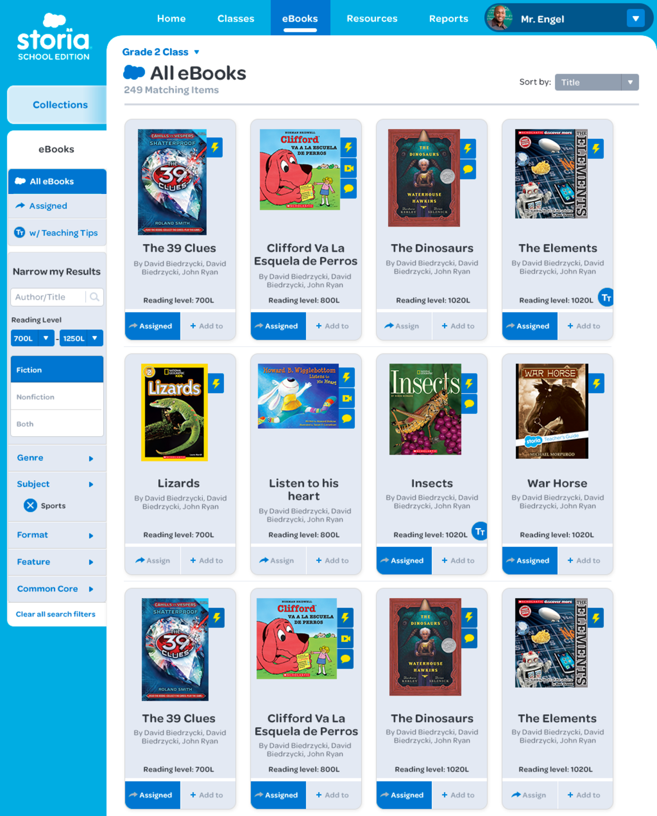 Scholastic's Storia is a digital library for heavily interactive ebooks dedicated to school curricula.  