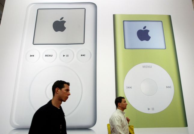 Two years later came the iPod Mini, which, as its name suggests, was smaller than the original but at 4 GB could hold the same number of songs. It came in five colors and introduced the iPod "click wheel" that would last for years.