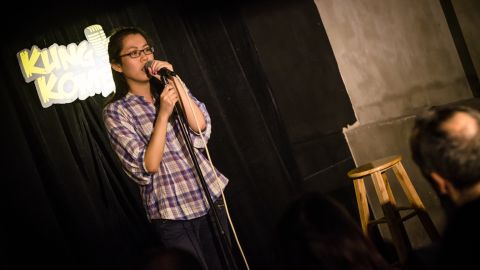 Shanghai comedian Leia Luo performs in English