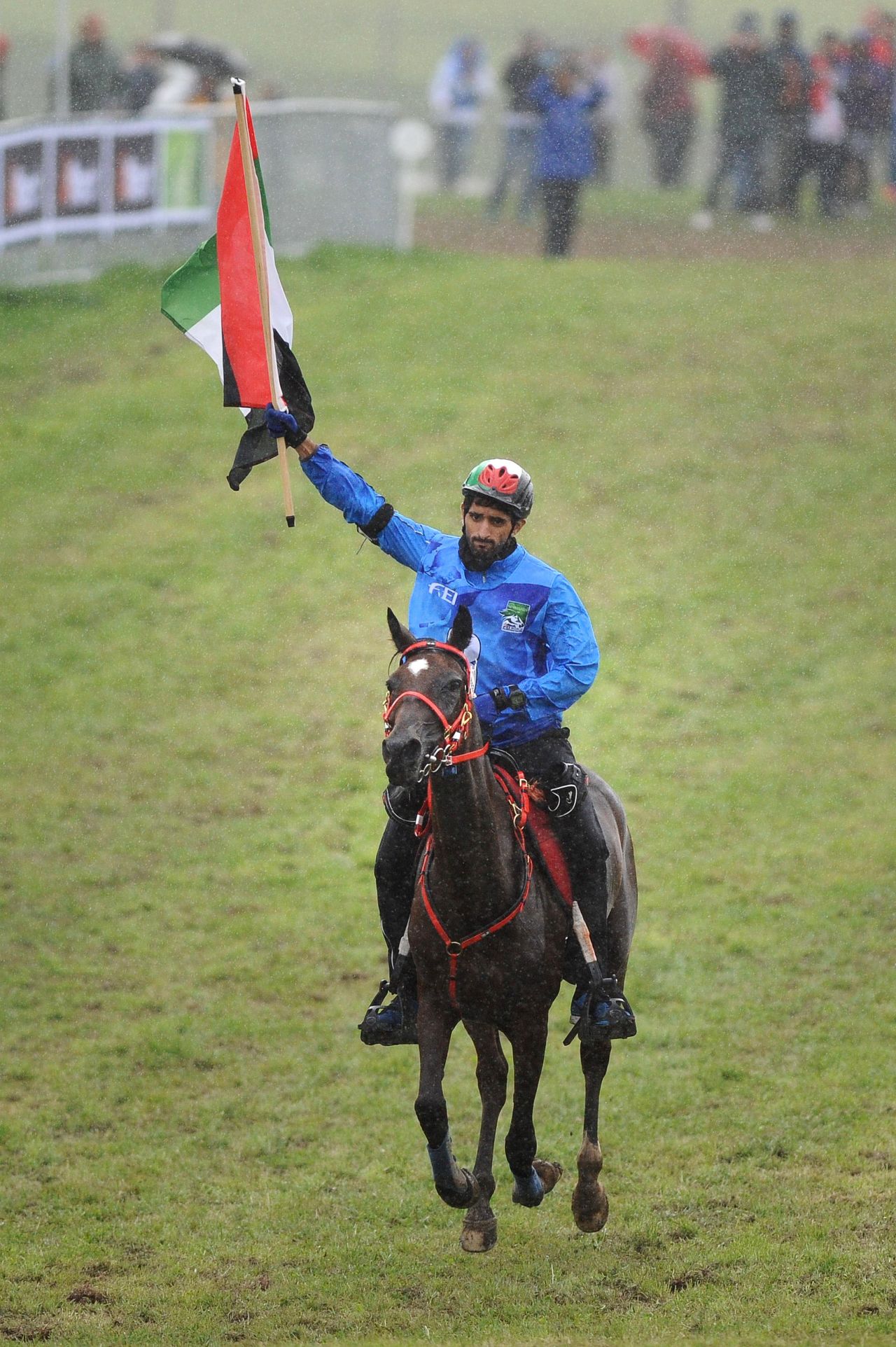 In the individual endurance race, Sheikh Hamdan bin Mohd Al Maktoum of United Arab Emirates was first home in the 160 km competition riding Yamamah.  