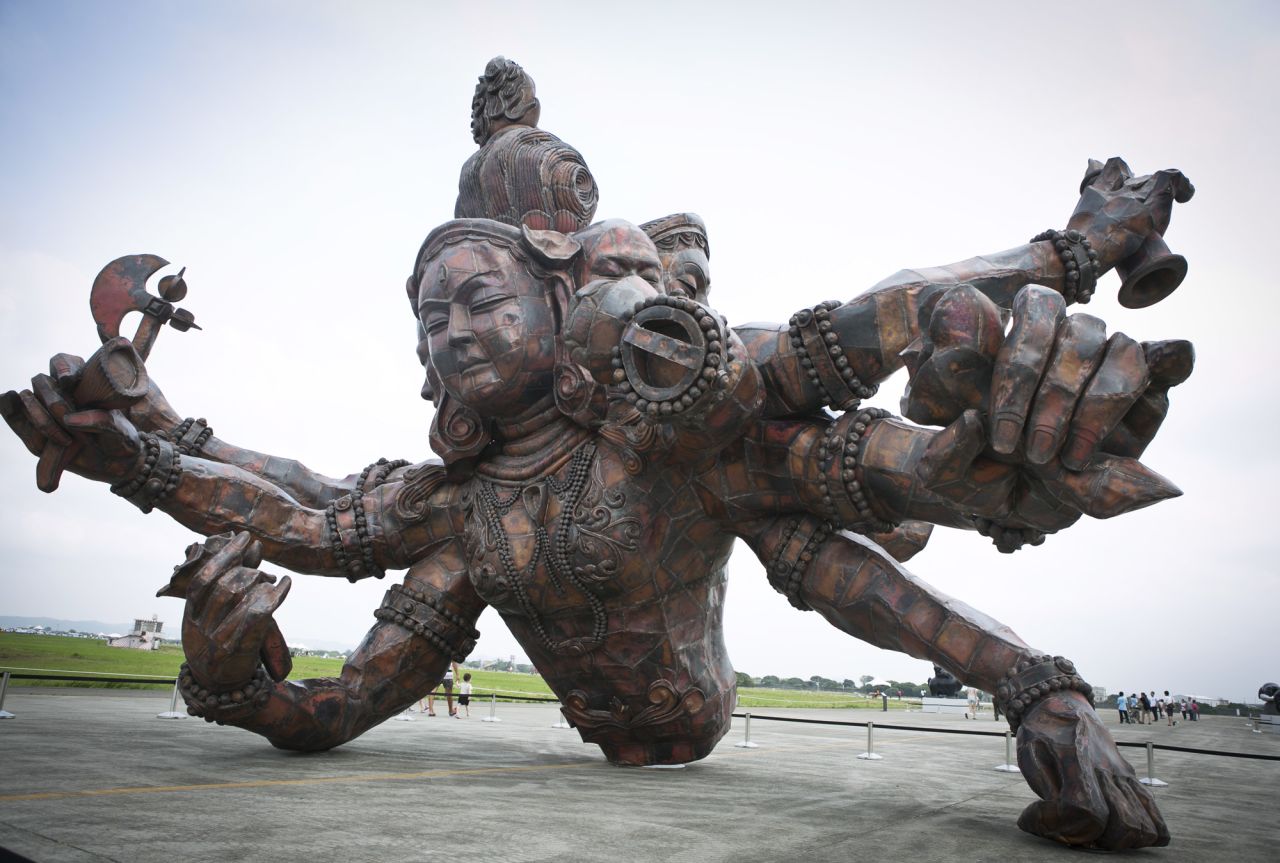 Chinese artist Zhang Huan, who is famous for works like "To Raise the Water Level in a Fishpond," displays his new work, "Six Realms of Rebirth."
